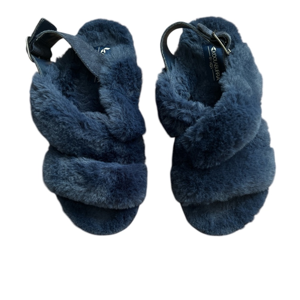 LN koolaburra by ugg blue navy girls slipper sandal style US 5 Sheepskin Kids